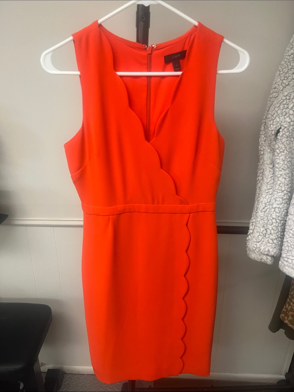 J. Crew Scalloped Sheath Dress in Orange